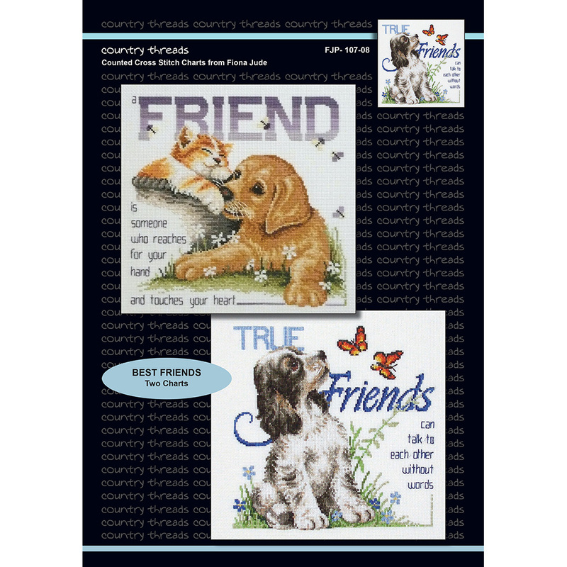 Best Friends Cross Stitch Charts by Country Threads, True Friends & A Friend FJP-107-08