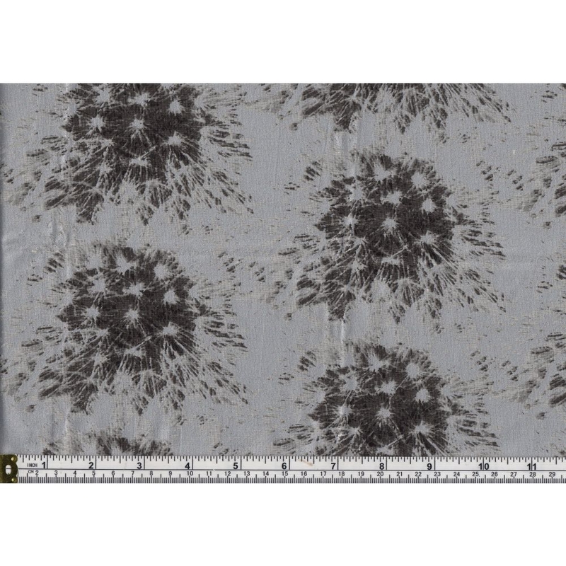 Fat Quarter 0115, Approx 50 x 52cm, 100% Cotton Metallic Print Fabric, Metallic Silver