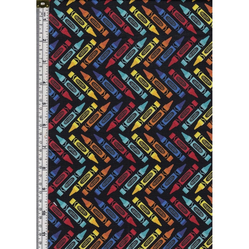 Fat Quarter 0117, Approx 50 x 52cm, Cotton Print Fabric, Carola Crayons Multi