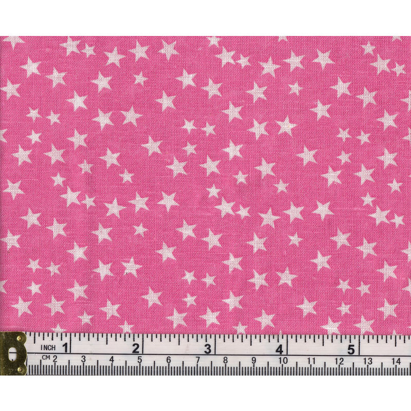Cotton Fabric, Fat Quarter Approx. 50cm x 54cm (FQ294) Stars On Pink