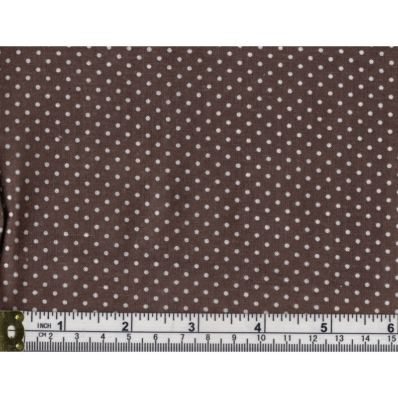 100% Cotton Fabric, Fat Quarter Approx. 50cm x 54cm (FQ3093) Pin Spot Brown As Pictured