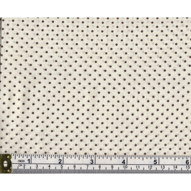100% Cotton Fabric, Fat Quarter Approx. 50cm x 54cm (FQ3094) Pin Spot Cream As Pictured