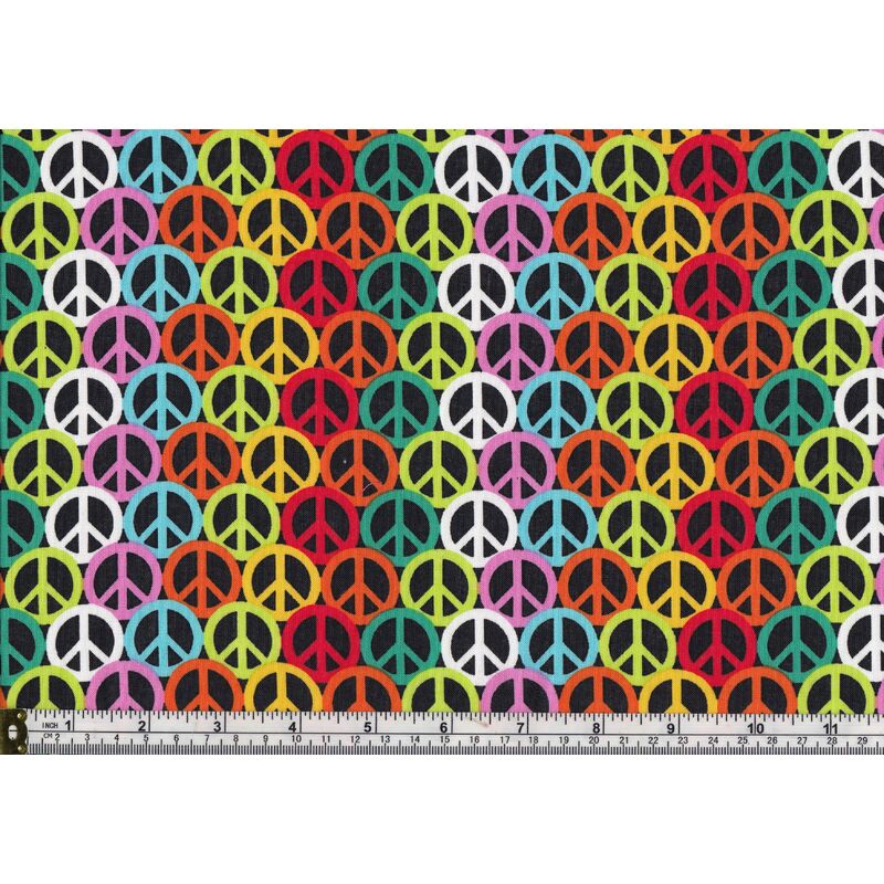 Fat Quarter C0020, Approx 50 x 52cm, 100% Cotton Print Fabric, Multi Peace