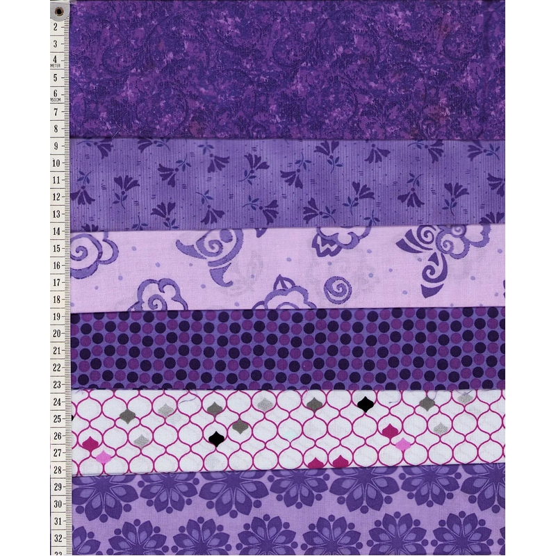 Purples Fat Quarter Pack Per Image, 6 Fat Quarters Per Pack