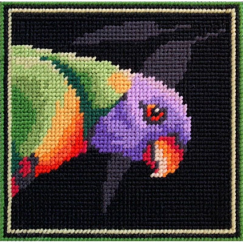Country Threads RAINBOW LORIKEET Tapestry Kit, 15cm x 15cm FTK-003