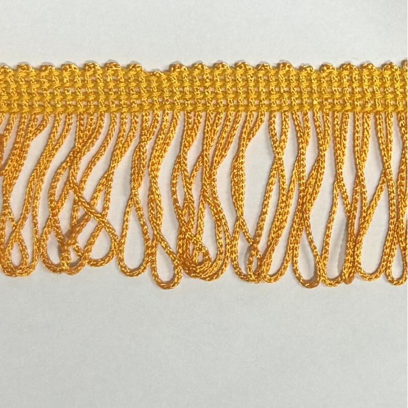 Fringing 45mm Golden Orange Rayon Fring Sash, Fabric Embellishments Per Metre