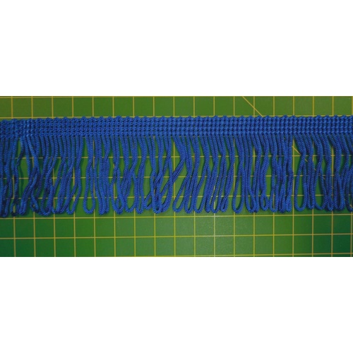 Fringing 50mm Blue Loop Rayon Fring, Sash Fring, Fabric Embellishments Per Metre