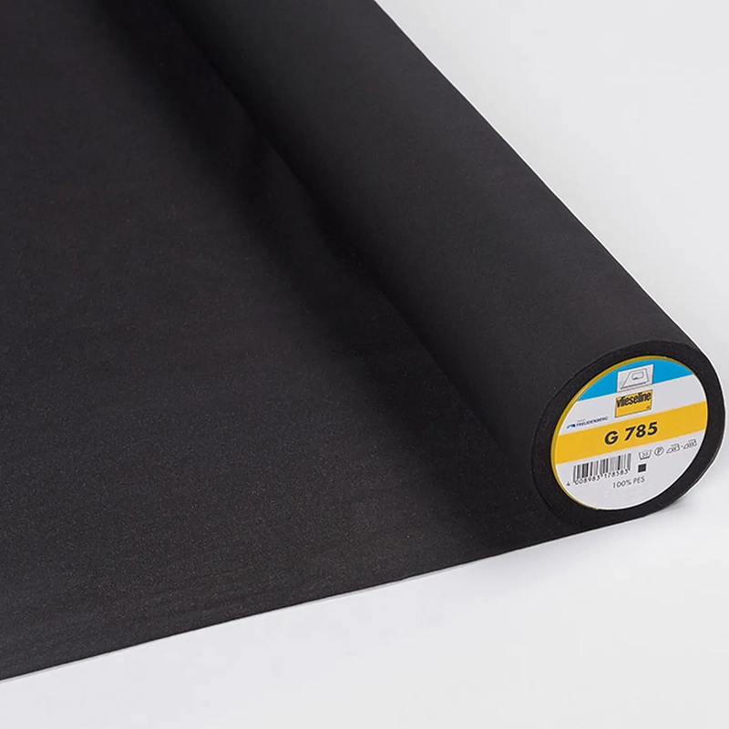 Vlieseline BLACK G785 Soft Lightweight & Elastic in the Weft Woven Interlining Per Metre