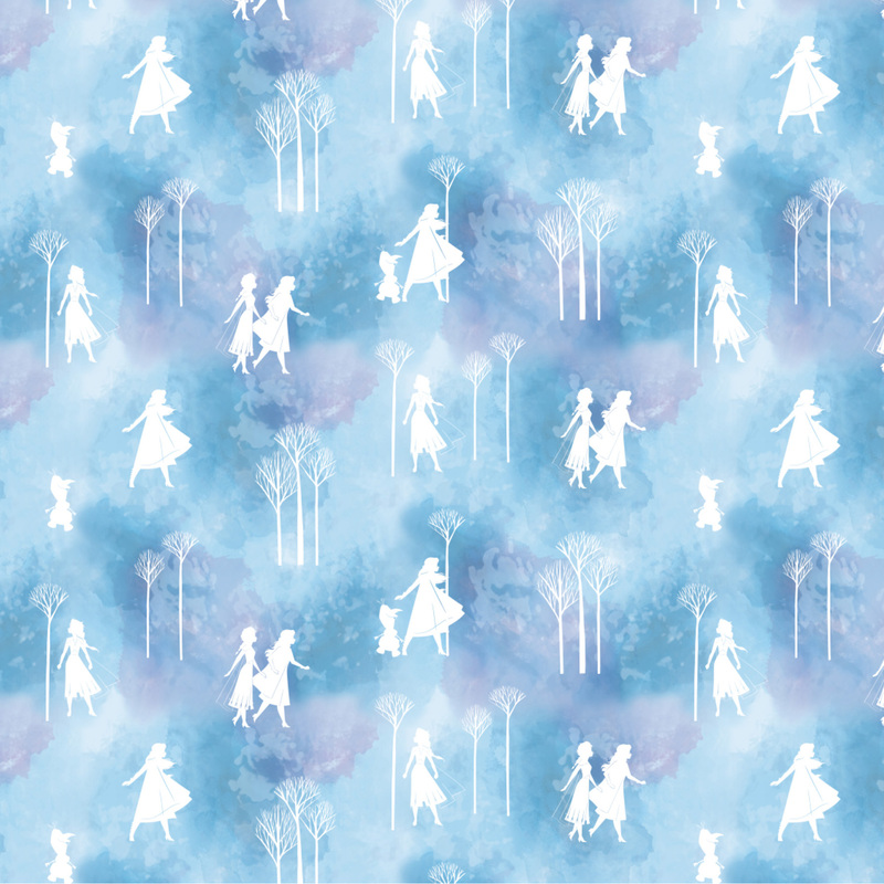 DISNEY FROZEN 2, Mystic Silhouettes Blue 110cm Wide Cotton Fabric
