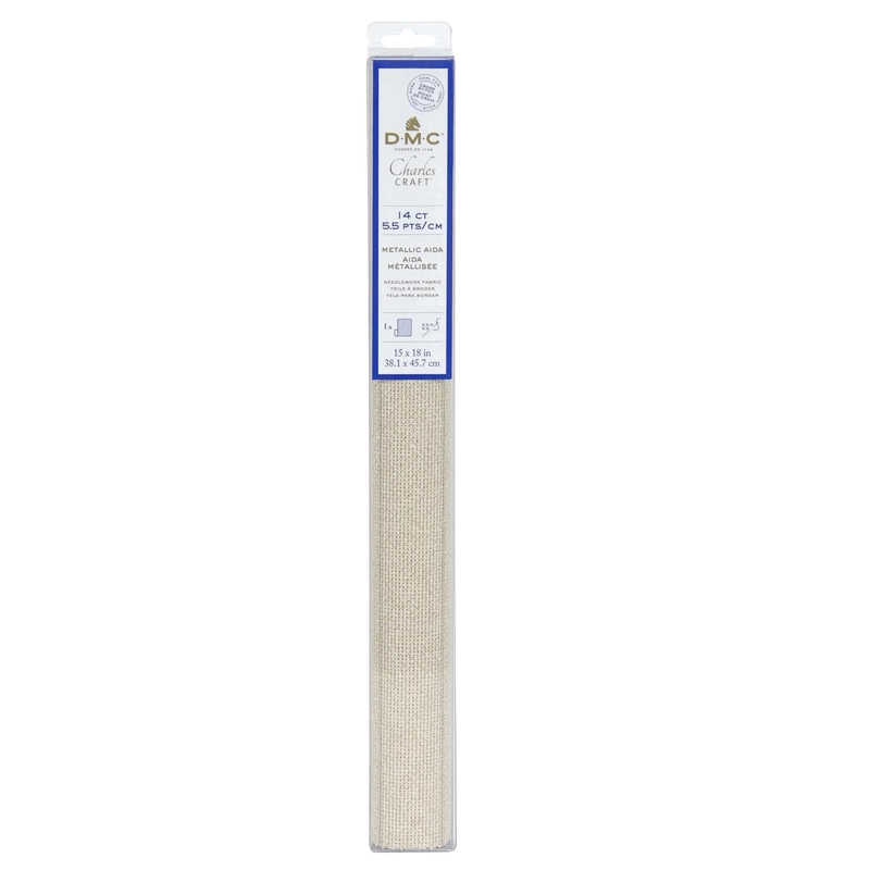 DMC 14 Count (5.5pts/cm) Aida Cloth METALLIC 15" x 18" (38.1cm x 45.7cm)