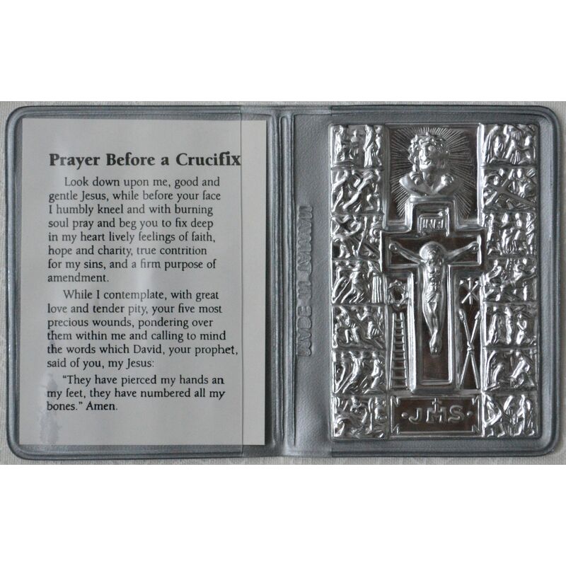 Cross Piety Case - Pocket Prayer, Prayer Before a Crucifix, Assorted Colours