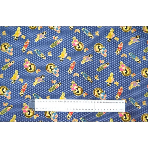Cotton Fabric Per Metre, 110cm Wide, GESHA.NAVY