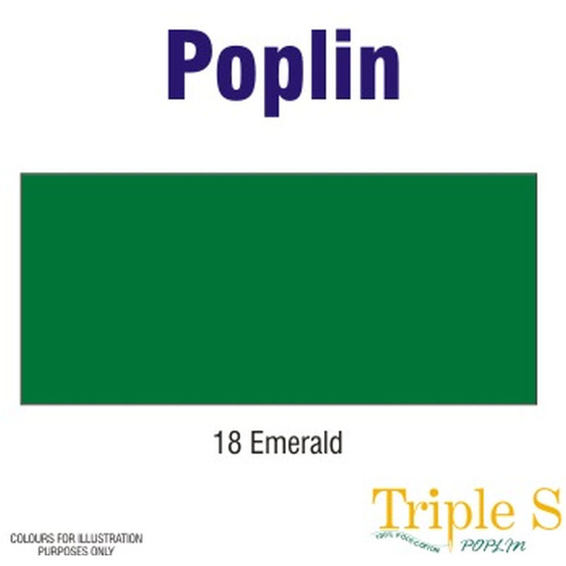EMERALD GREEN Polycotton Poplin Fabric, 112cm Wide Per Metre