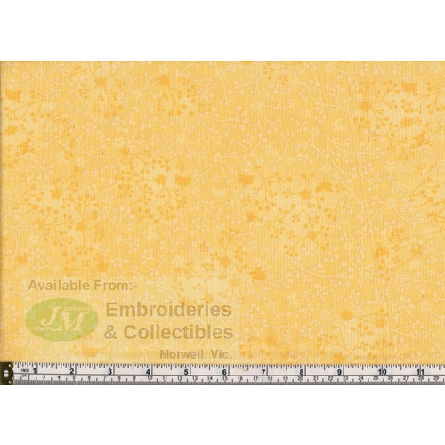 FLUTTER TONE ON TONE COTTON FABRIC, BABY LEMON, 110cm Wide x 50cm