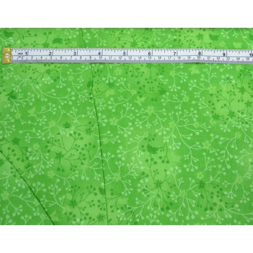 FLUTTER TONE ON TONE COTTON FABRIC, LIME GREEN, 110cm Wide per 50cm