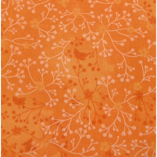 Flutter Cotton Fabric, SUN ORANGE, 110cm Wide, 65cm REMNANT