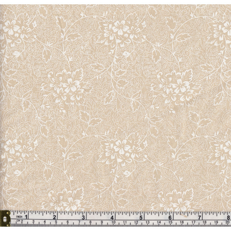 Triple S Vintage Bouquet Quilt Backing Fabric 280cm Wide Per Metre, TEA DYE