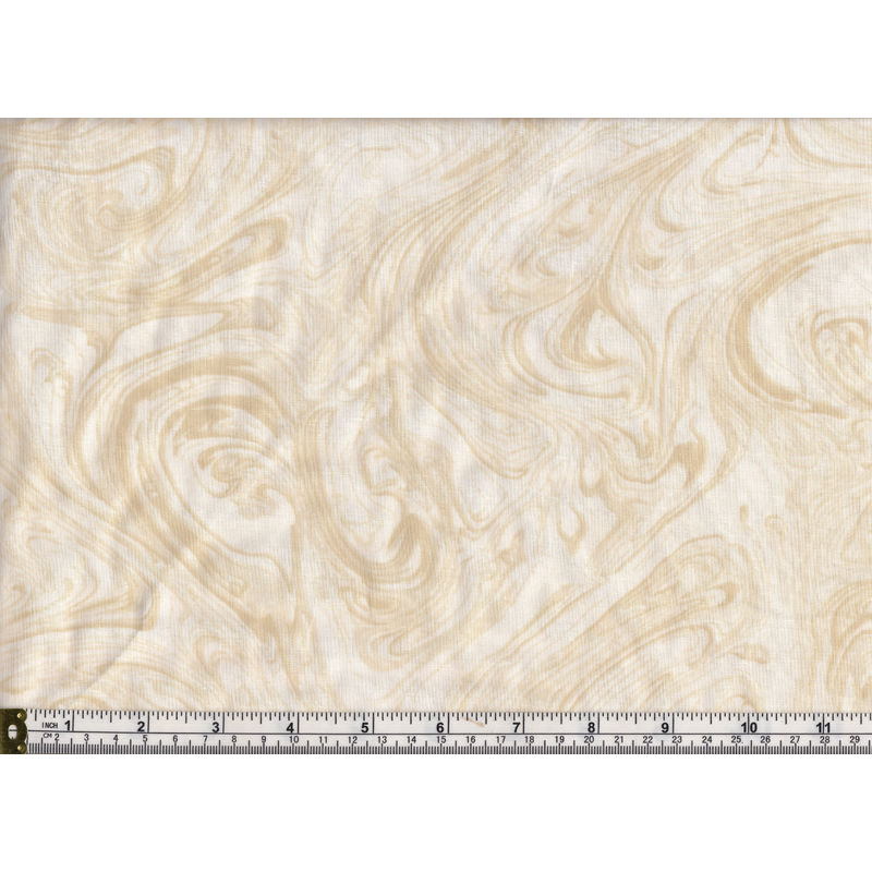 Triple S Marble Print 100% Cotton Quilt Backing Fabric, 260cm Wide Per Metre, CREAM