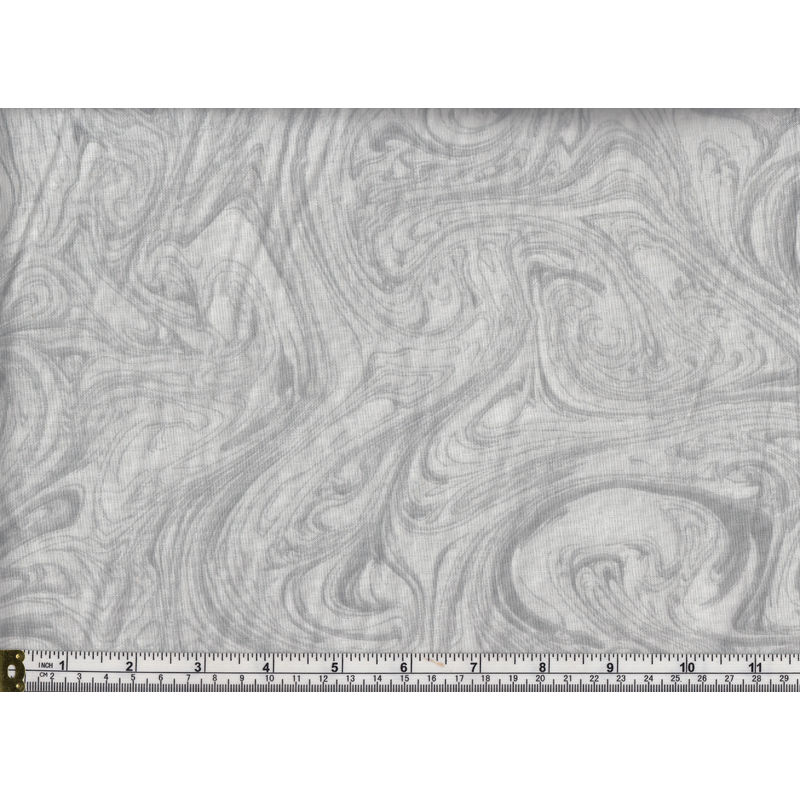 Triple S Marble Print 100% Cotton Quilt Backing Fabric, 260cm Wide Per Metre, LIGHT GREY