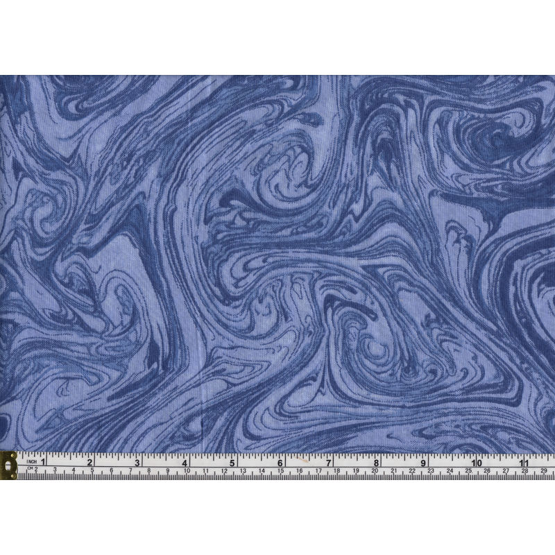Triple S Marble Print 100% Cotton Quilt Backing Fabric, 260cm Wide Per Metre, NAVY BLUE