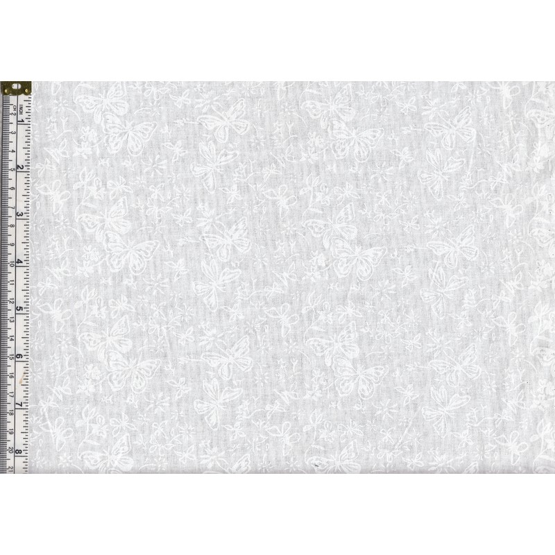 White & Natural Quilt Backing Fabric 280cm Wide Per METRE, Butterfly White