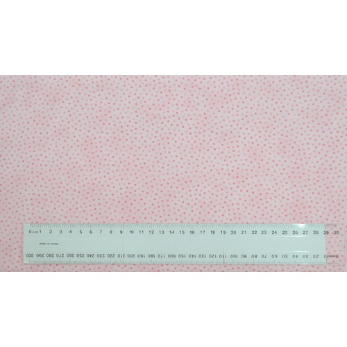 118cm REMNANT Cotton Fabric #GL6908.13, 110cm Wide, Multi Spot ROSE