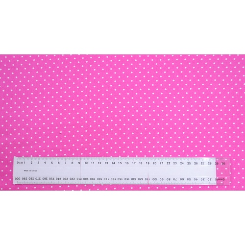 Cotton Fabric Per Metre, 110cm Wide, Small Pin Spot PINK GL6918.05