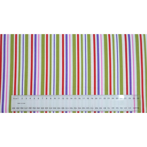 Cotton Fabric Per Metre, 110cm Wide, Multi Stripe GL6918.27