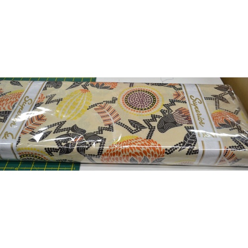 Australiana Flora Beige 110cm Wide Cotton Fabric Sew Easy Red Dust Series
