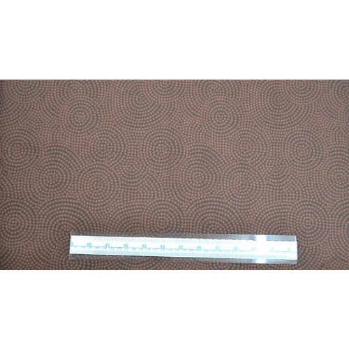 Australiana Ripple Brown On Black 110cm wide Per Metre