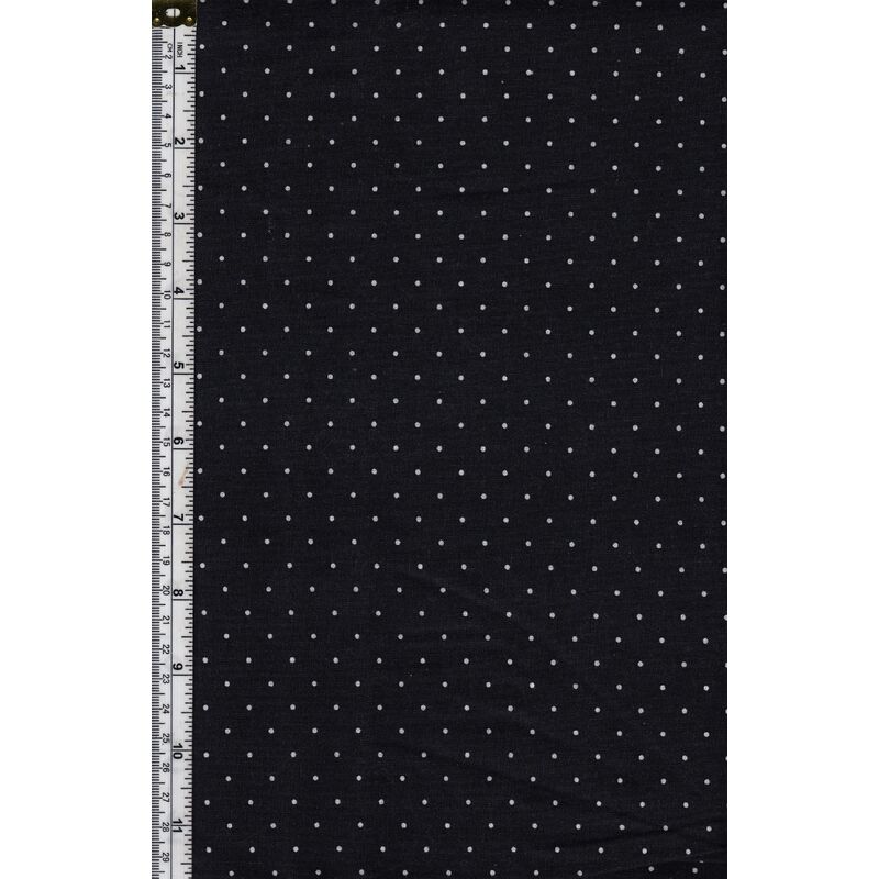 Cotton Fabric, Dots White on Black 110cm Wide Per Metre