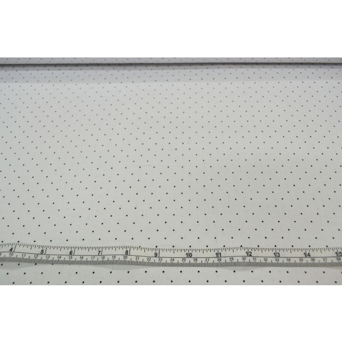Cotton Fabric, Dots Black on White 110cm Wide Per Metre