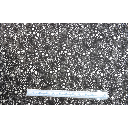 Cotton Fabric, Pollen Dots Black, 110cm Wide Per Metre