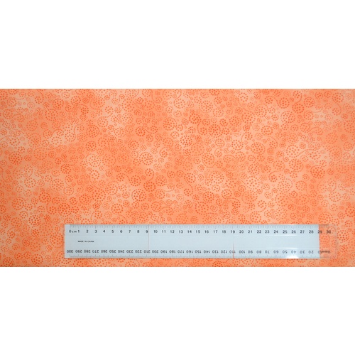 Cotton Fabric Per Metre, 110cm Wide, Swirl Dot Blender ORANGE GL6930.03