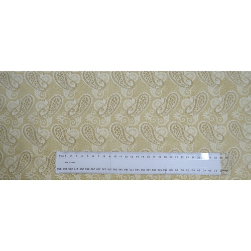 Cotton Fabric Per Metre, 110cm Wide, GL6938.01 Paisley NATURAL