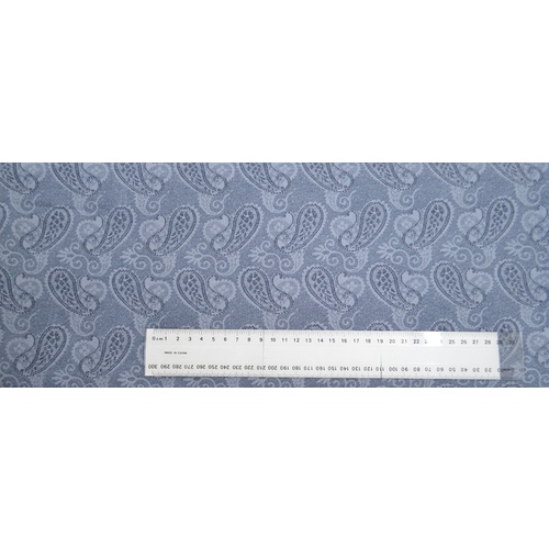 Cotton Fabric Per Metre, 110cm Wide, GL6938.06 Paisley BLUEBERRY