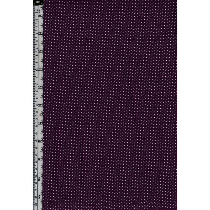 Sew Easy Cotton Fabric, Micro Dots PLUM, 110cm Wide, Per Metre