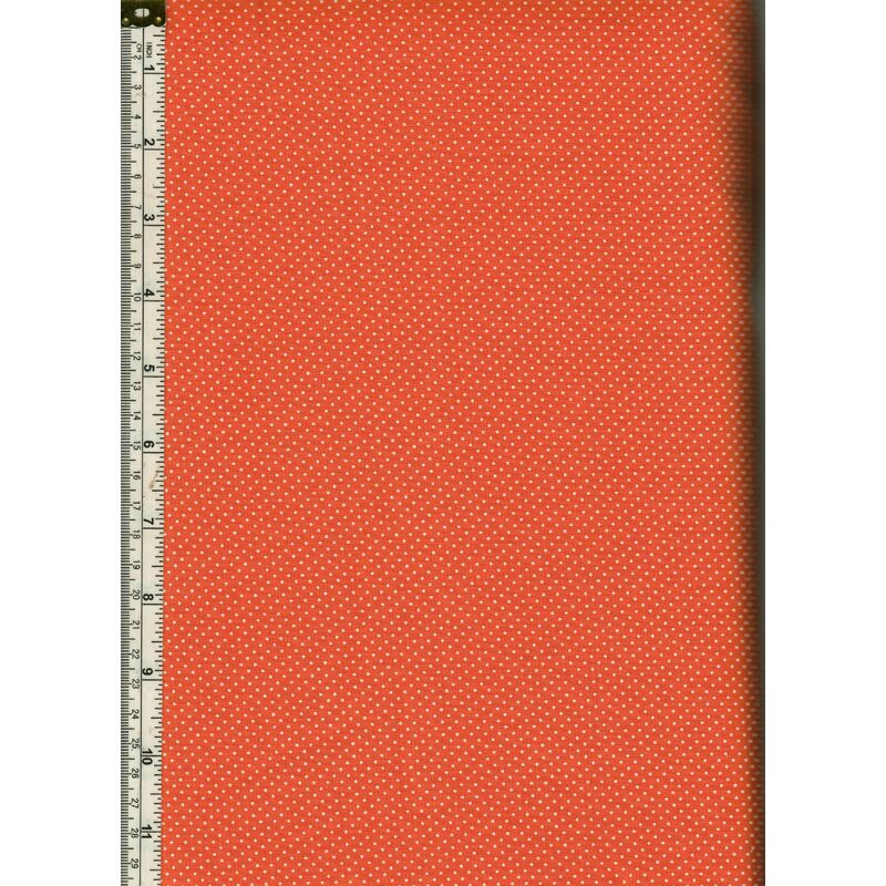 Sew Easy Cotton Fabric, Micro Dots BRIGHT ORANGE, 110cm Wide, per Metre