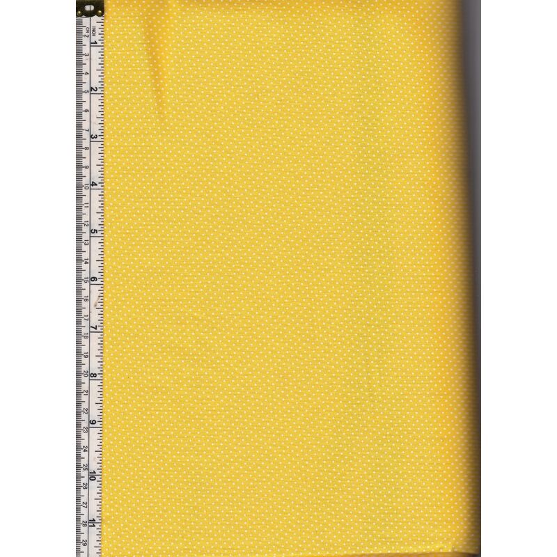 40cm REMNANT Sew Easy Cotton Fabric, Micro dots BRIGHT YELLOW, 110cm Wide