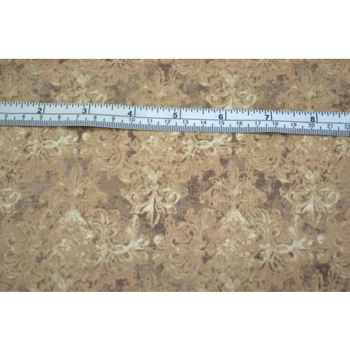 Mika High Tea Mocha Cream Cotton Fabric, 110cm Wide "Made in Japan"