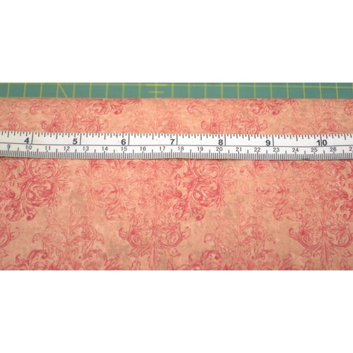 Mika High Tea Coral Pink Cotton Fabric, 110cm Wide "Made in Japan"