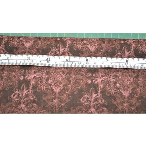 Mika High Tea Chocolate Brown Cotton Fabric, 110cm Wide "Made in Japan"