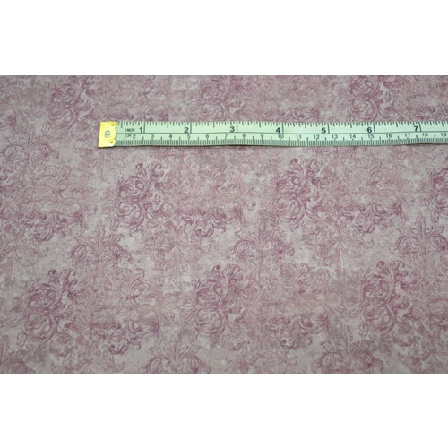 Mika High Tea Lavender Cotton Fabric, 110cm Wide 42cm REMNANT