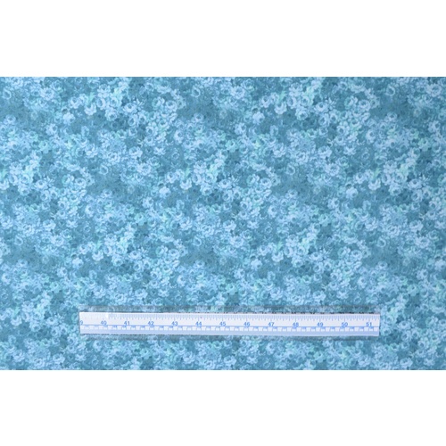 Mika Soft Floral Dusty Teal Cotton Fabric, 110cm Wide "Made in Japan"