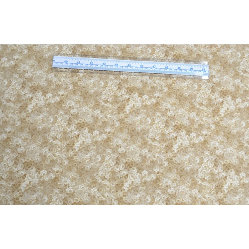 Mika Soft Floral, WHEAT HUSK, Cotton Fabric, 110cm Wide "Made in Japan"
