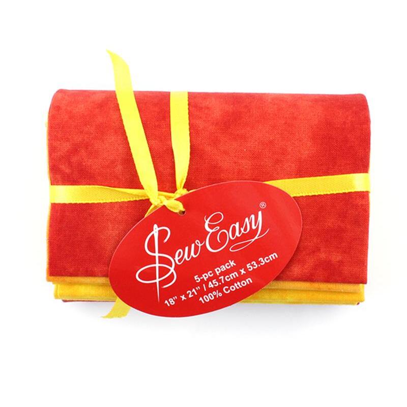 Orange/Yellow Fat Quarter Pack Tone on Tone By Sew Easy, 5 Fat Quarters Per Pack