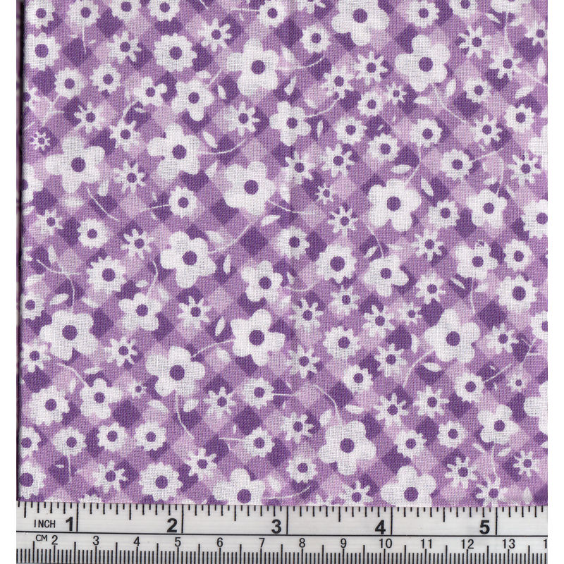 Cottage Pin Series Fat Quarter, 50 x 52cm, Quilt Fabric, 100% Cotton, Purple