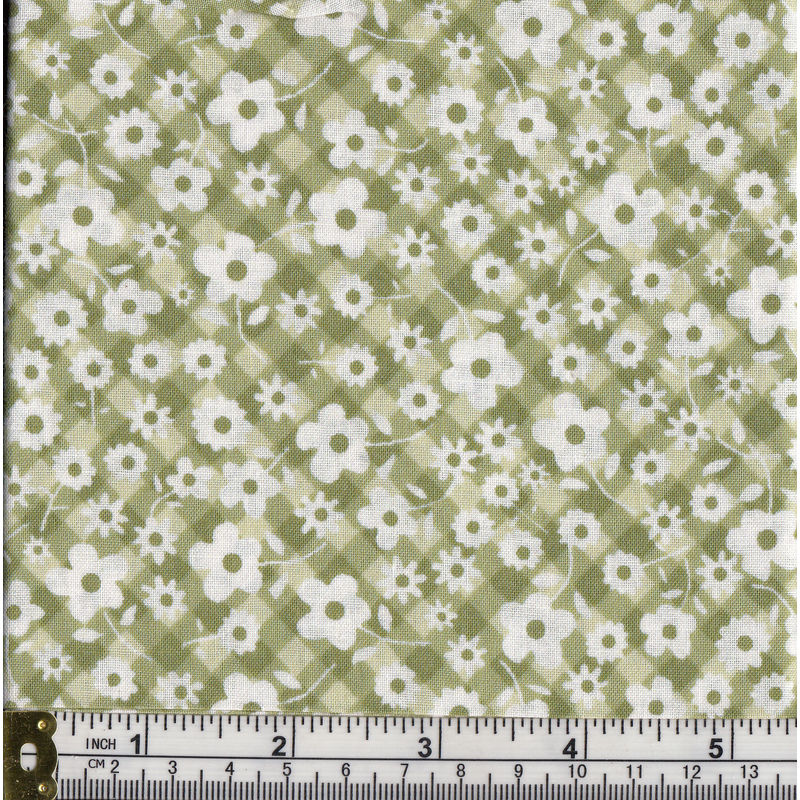 Cottage Pin Series Fat Quarter, 50 x 52cm, Quilt Fabric, 100% Cotton, Green