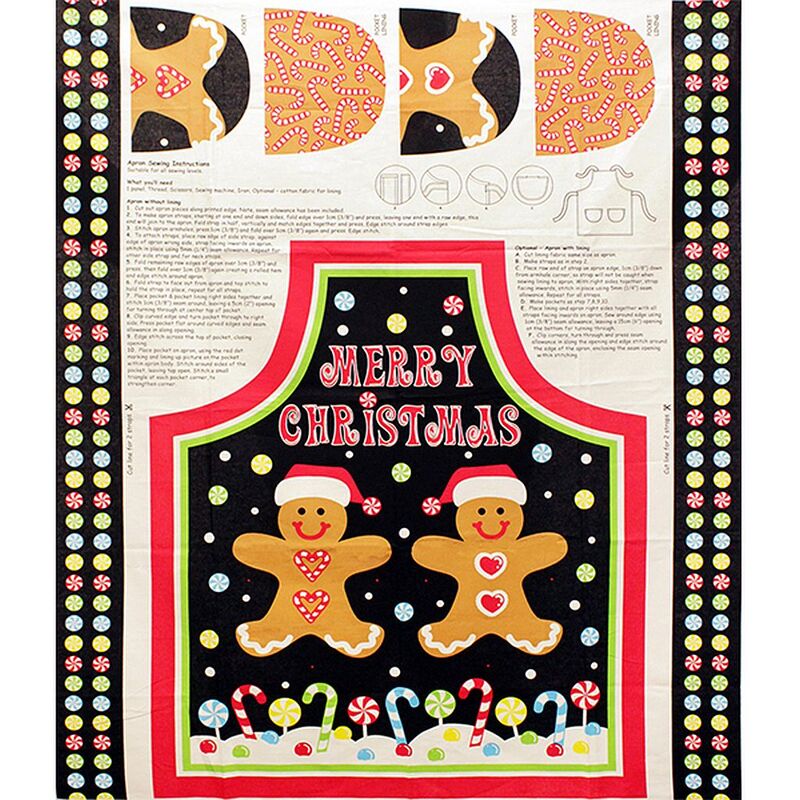Sugar & Spice Textiles Gingerbread Apron Panel, 90cm x 112cm
