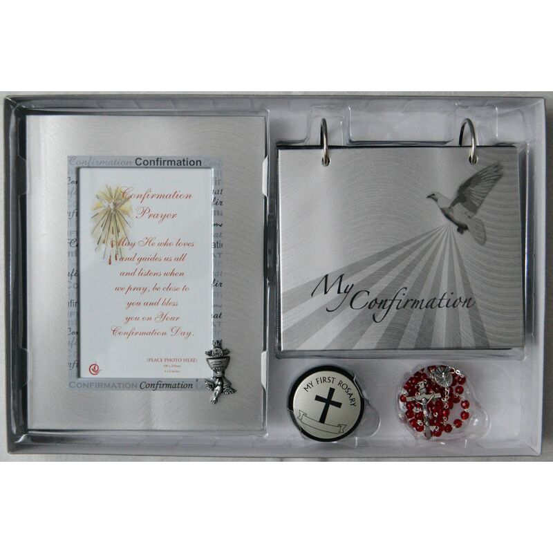 Confirmation Gift Set, GSF1643, Photo Frame, Flip Album, Rosary Box & Rosary